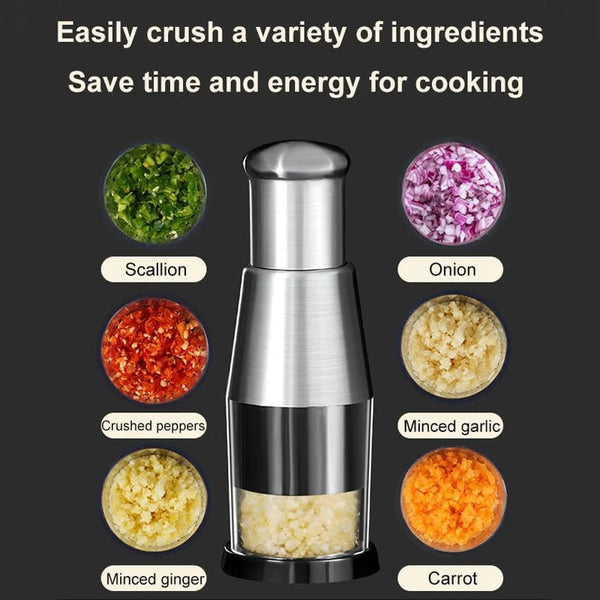 🥳🥳🥳SUMMER Hot Sale 48% OFF-Pressed Garlic Chopper(🔥Order now and get a free roll garlic peeling machine🔥)