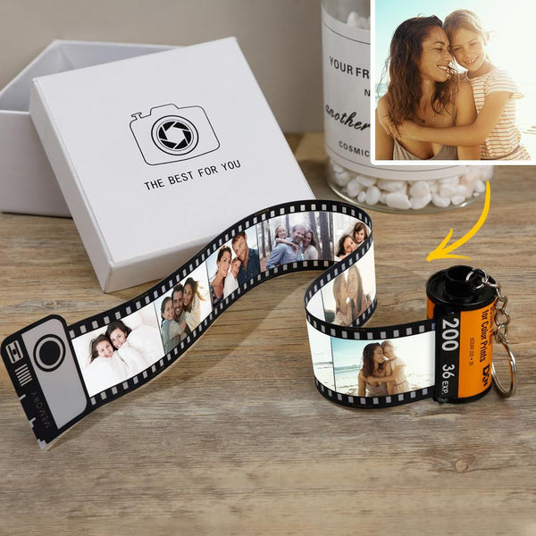 Custom Colorful Camera Roll Keychain Romantic Personalized Gifts