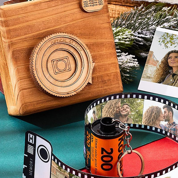 Custom Colorful Camera Roll Keychain Romantic Personalized Gifts