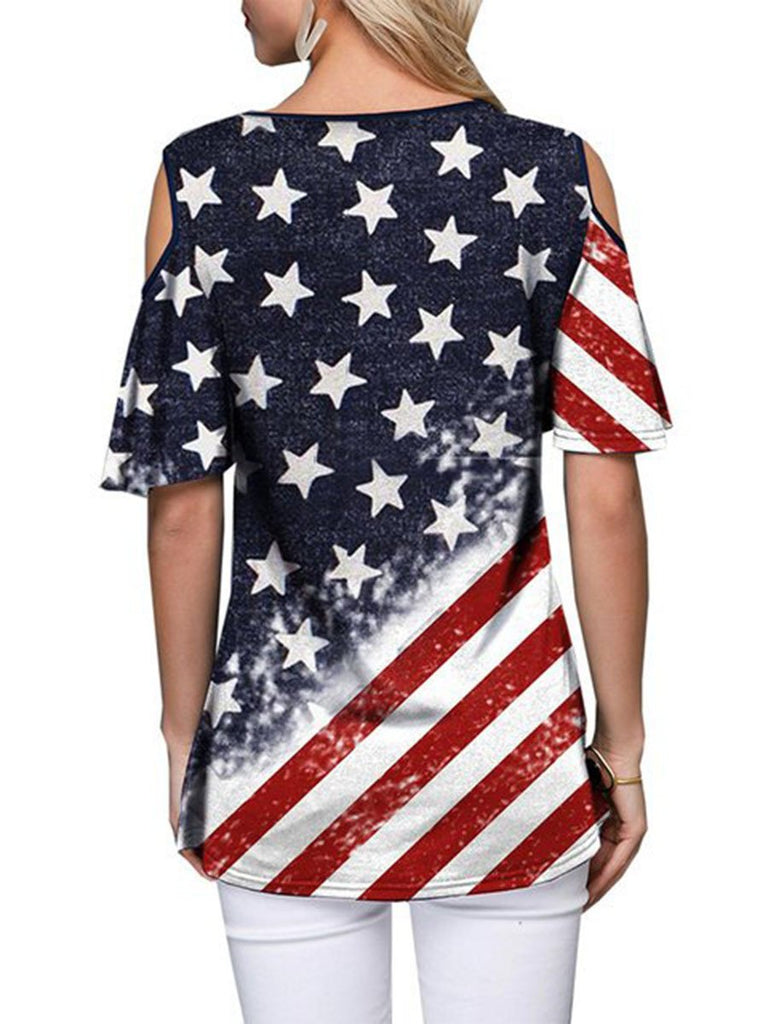 American flag print T-shirt – wellstuff.shop