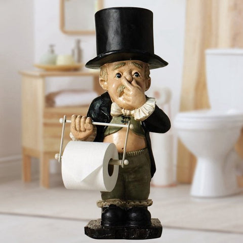 Toilet Butler Paper Holder Resin Ornament for Bathroom Decoration