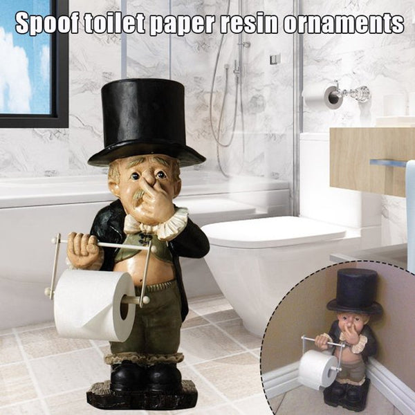 Toilet Butler Paper Holder Resin Ornament for Bathroom Decoration