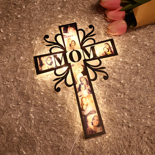 Custom photo cross led light decoration