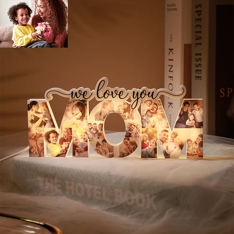 Personalized MOM photo collage light