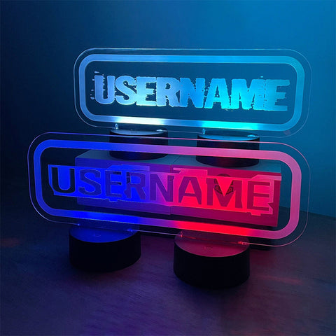 Personalised XL size gamer tag LED lights