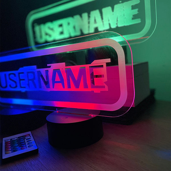 Personalised XL size gamer tag LED lights