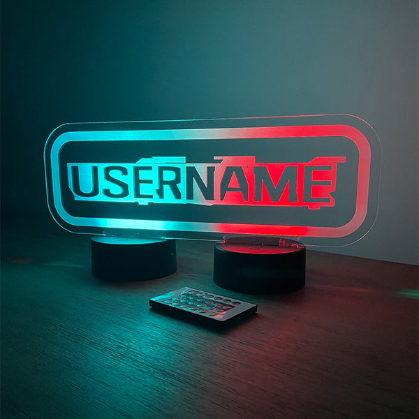 Personalised XL size gamer tag LED lights