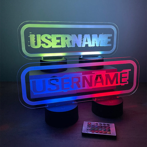 Personalised XL size gamer tag LED lights