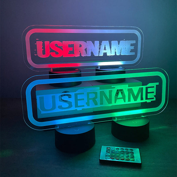 Personalised XL size gamer tag LED lights