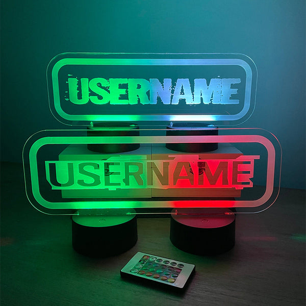 Personalised XL size gamer tag LED lights