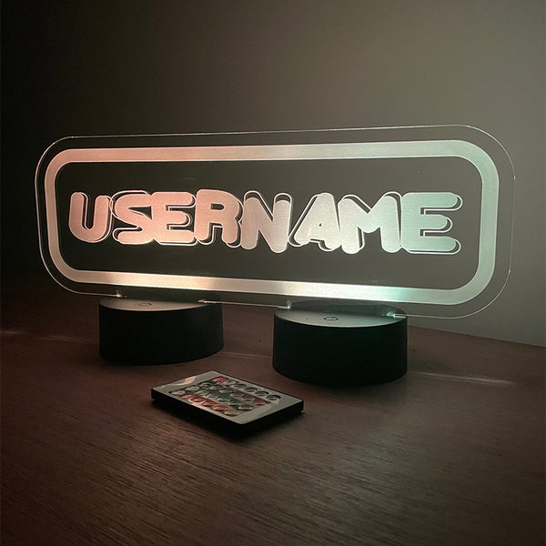 Personalised XL size gamer tag LED lights