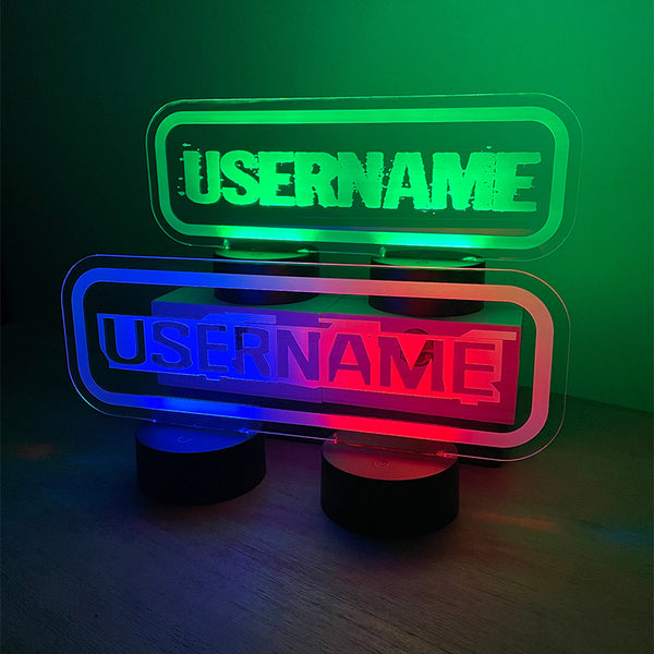 Personalised XL size gamer tag LED lights